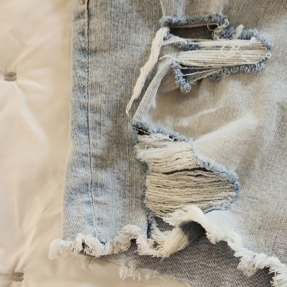 Torrid Light Blue Distressed Jean Shorts